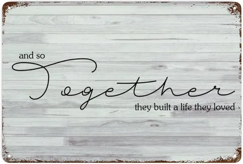 Vista 16 de LUIJORGY Cartel de metal con letras familiares con frase "Always Kiss The Dog" Goodnight" de grano de madera positiva, placa de metal retro