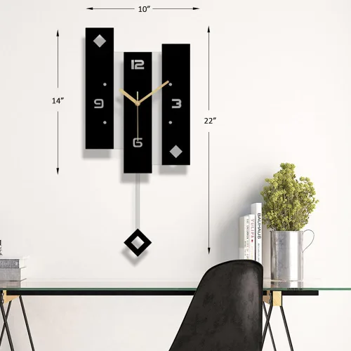 Vista 3 de SHISEDECO Creative Mute - Reloj de péndulo grande moderno en blanco y negro, decoración silenciosa moderna decorativa para el hogar, cocina, sala