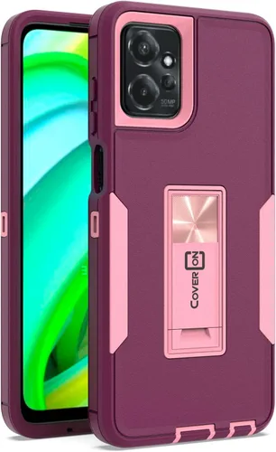 Vista 9 de CoverON Funda rígida diseñada para Motorola Moto G Power 5G, resistente grado militar A de doble capa híbrida de TPU suave, cubierta de plástico