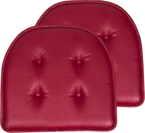 Vista 70 de Sweet Home Collection - Cojín de asiento de espuma viscoelástica y respaldo de caucho antideslizante con capitoné para silla, cojín en U, 17x16 Gris