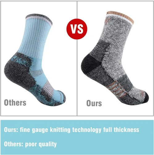 Vista 4 de FEIDEER Calcetines de senderismo para hombre y mujer, unisex, absorben la humedad, de algodón, con soporte de arco