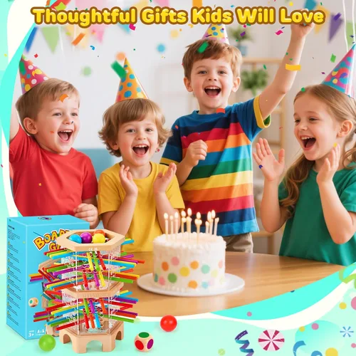 Vista 6 de Juego de mesa de madera Montessori, 42 dados de palos coloridos para niños de 3, 4, 5, 6 años, juguetes matemáticos educativos para habilidades