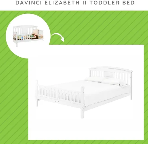 Vista 2 de CC KITS Kit de conversión de tamaño completo para cama infantil Davinci Elizabeth II (blanco)