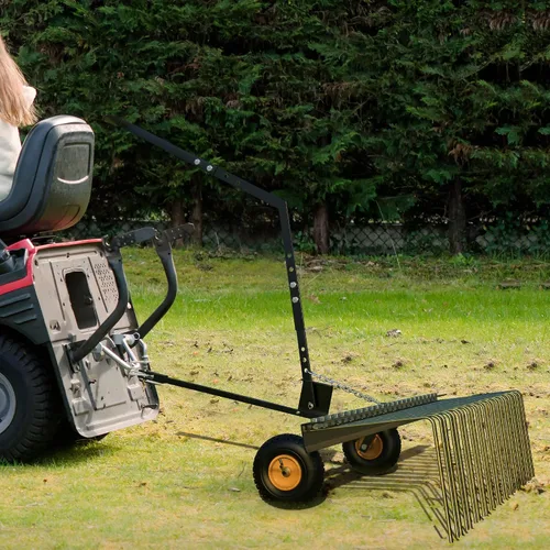 Vista 7 de YITAMOTOR Rastrillo de 60" con agujas de pino con 24 dientes de acero