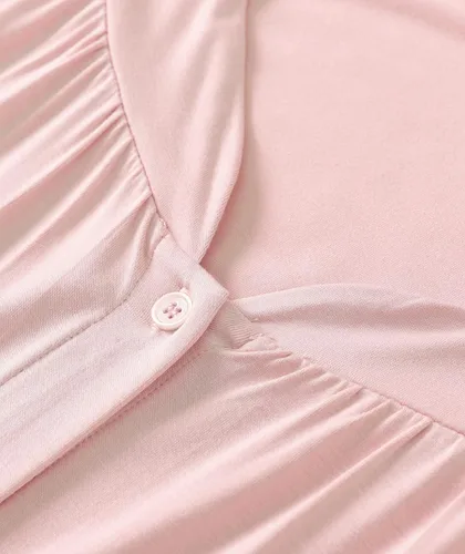 Vista 6 de Latuza Conjunto de camisón y bata de viscosa para mujer con botones delanteros