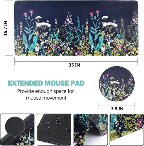 Vista 6 de AIMSA Alfombrilla de mouse extendida para juegos, alfombrilla de mouse grande XL con bordes cosidos, base antideslizante duradera para trabajo