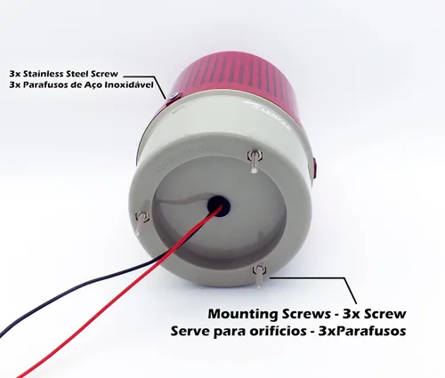 Vista 2 de Luz estroboscópica giratoria de advertencia de seguridad roja DC12V - Luz de baliza de emergencia