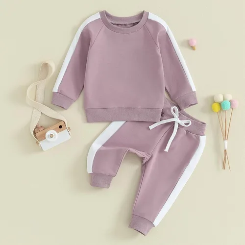 Vista 2 de Fernvia Ropa para bebé niña de 3, 6, 9, 12, 18 y 24 meses, conjuntos de sudadera de manga larga + pantalones