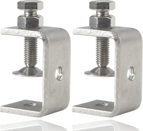 Vista 9 de Abrazaderas C de acero inoxidable mini de 1 pulgada para montaje, abrazaderas U metálicas resistentes para trabajo en metal, abrazadera