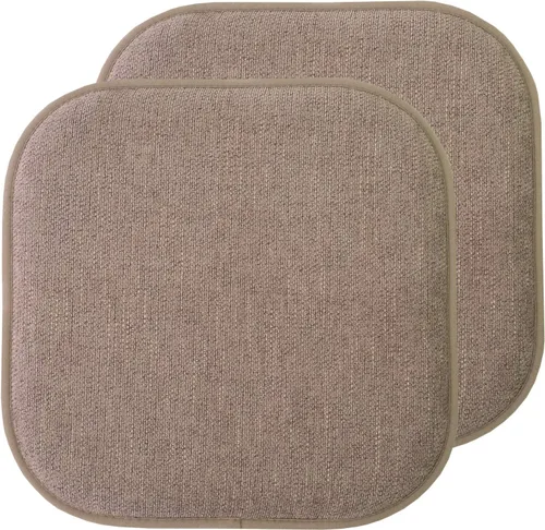 Vista 159 de Sweet Home Collection Cojines de espuma viscoelástica para silla, antideslizantes, diseño de panal de abeja, 16 x 16 pulgadas, paquete de 2