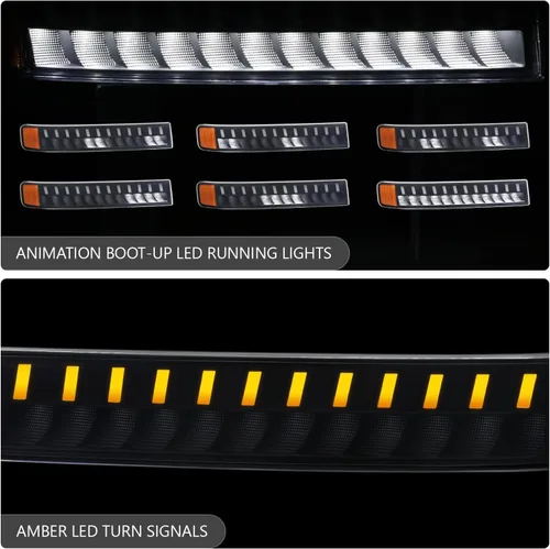 Vista 5 de DNA MOTORING Par de luces de señal de giro LED DRL de arranque secuencial para parachoques Compatible con Chevy GMC Express Savana 1500 03-14