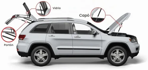 Vista 5 de 2 piezas de soportes de elevación trasera de 20.37 pulgadas compatibles con NISSAN 2008-2013 ROGUE / 2014-2015 ROGUE SELECT para portón trasero