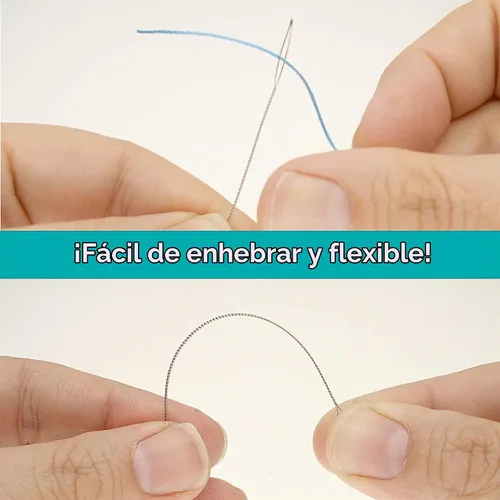 Vista 3 de The Beadsmith Basic Elements - Agujas plegables de 2.5 pulgadas de largo, alambre trenzado flexible, ojo grande, fácil de enhebrar, 4 agujas medianas