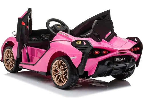 Vista 3 de Best Ride On Cars Lamborghini Sian, coche de paseo con batería de 12 V, color rosa