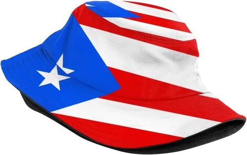 Vista 2 de Sombrero de pescador de Puerto Rico, lindo sombrero de pescador, sombreros de pescador con bandera de Pr Sombrero de sol para pesca, senderismo