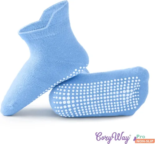 Vista 5 de CozyWay - Calcetines antideslizantes para bebés niños y niñas paquete de 6 y 12 unidades calcetines y tobilleras antideslizantes para bebés y niños