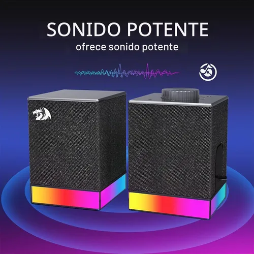 Vista 2 de Redragon Altavoz para juegos de PC GS517 RGB, BT 5.3 y conectividad dual