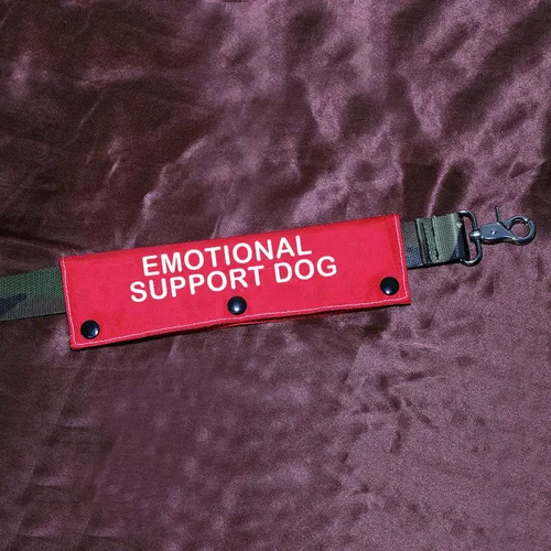 Vista 3 de Servicio de terapia para perro con correa de apoyo emocional para perro, alerta colgante, parche de identificación, regalo de cumpleaños