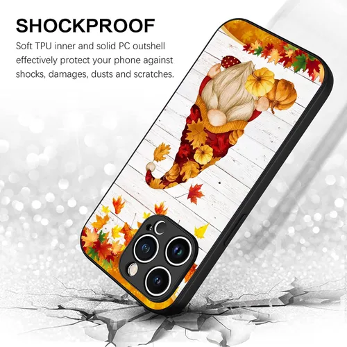 Vista 5 de Happy Fall Gnomo Otoño Hojas Calabaza Gnomo Otoño Gnomo Funda Teléfono para iPhone 16 15 14 13 12 11 Pro Max Galaxy S25 S24 S23 S22 S21 S20 FE A16