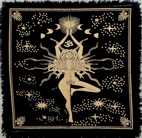 Vista 32 de CRAFT KALA Tarot Altar - Mantel especial de adivinación para hombre, cueva, pegan, habitación, bar, decoración de pared para el hogar, Wiccano, tela