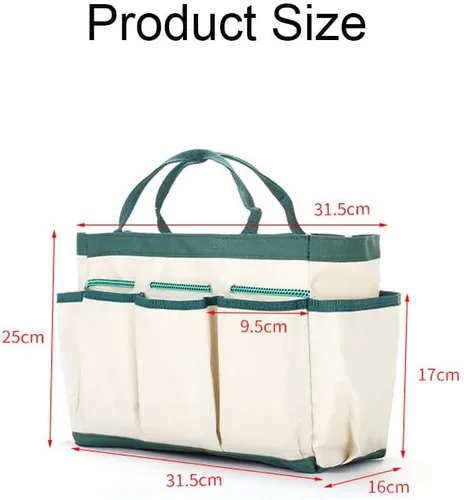 Vista 2 de Bolsa de almacenamiento multifunción para herramientas de jardín con bolsillos, organizador de herramientas, organizador de jardinería, bolsa