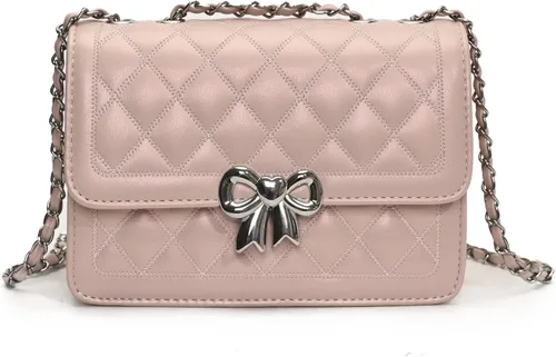 Vista 9 de Travistar Bolsos cruzados para mujer, bolsos pequeños de piel sintética, bolso de hombro, bolso de noche, bolsos acolchados con correa de cadena