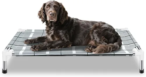 Vista 11 de Cama elevada para perros con cojín, camas elevadas de enfriamiento para perros al aire libre