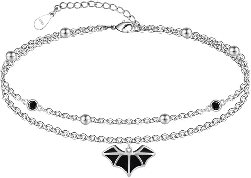 Vista 81 de CHIC & ARTSY Tobilleras delicadas de plata de ley S925 para verano, pulsera de tobillo ajustable multicapa para playa, joyería de pie para mujer