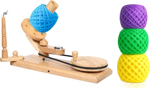 Vista 10 de Brainmart Enrollador de bolas de hilo de madera operado a mano e hilo de lana Swift Speedy Winder Soporte de cuerda para tejer accesorios