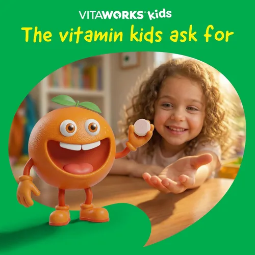 Vista 7 de VitaWorks Masticables multivitamínicos para niños + hierro 10 mg + paquete de masticables de vitamina C