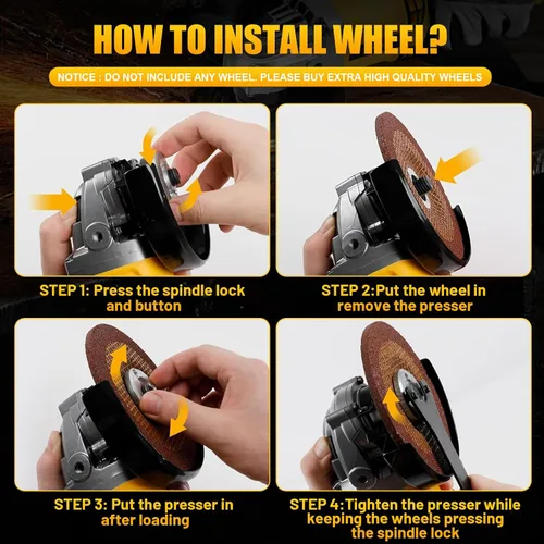 Vista 6 de Amoladora angular inalámbrica compatible con batería DEWALT de 20 V máximo, 4-1/2 pulgadas, motor sin escobillas de 11000 RPM para cortar, moler