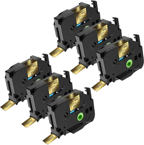 Vista 11 de NineLeaf Paquete de 6 cintas de etiquetas compatibles con Brother TZ TZe TZe-531 TZe531 TZ-531 TZ531 0.472 in 1/2 pulgadas, negro sobre azul