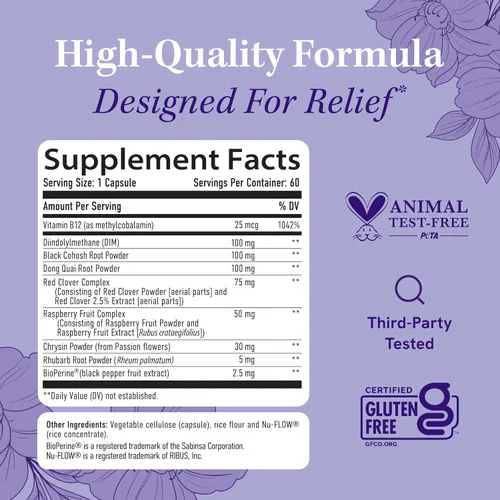 Vista 6 de Suplementos para la menopausia para mujeres, sofocos y sudores nocturnos, equilibrio hormonal, alivio de la menopausia para mujeres y apoyo