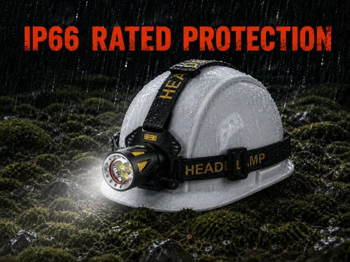 Vista 6 de Linterna frontal recargable de triple haz, 6500K 3 LED P50.2, haz de 450 yardas, IP66