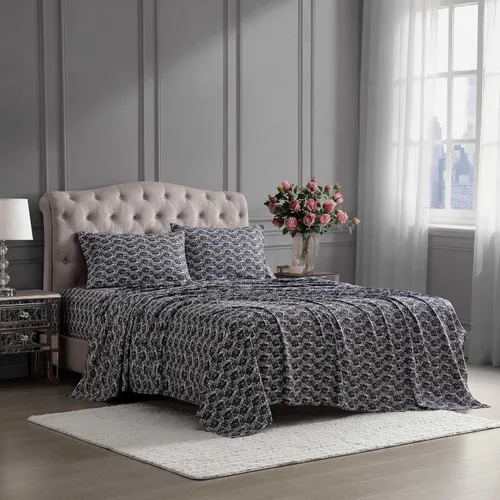 Vista 47 de Betsey Johnson - Juego de sábanas de tamaño individual, ropa de cama de microfibra con estampado Nerdy Teddies con sábana bajera de bolsillo