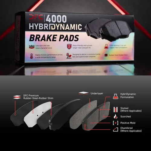 Vista 3 de Dynamic Friction Company Rear 4000 HybriDynamic Brake Pads 4000-0408-00