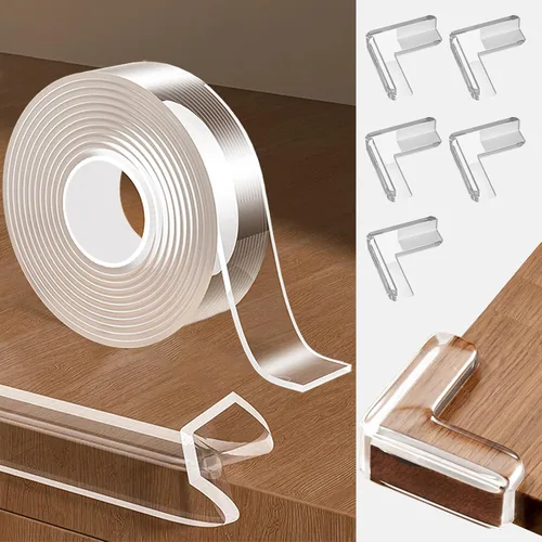 Vista 9 de Protector de Esquinas y Bordes a Prueba de Bebés, Protector Suave y Transparente para Esquinas de Mesas y Muebles y Tope de Seguridad para Puertas