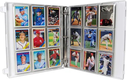Vista 7 de Carpeta de colección de tarjetas coleccionables con temática de béisbol con páginas de tarjetas intercambiables. La carpeta/estuche está