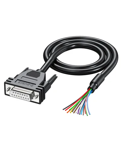 Vista 7 de Paquete de 4 conectores DB9 a extremo de cable desnudo D-SUB de 9 pines RS232 Serial Cable de extensión doble blindado, hembra a cables de 9