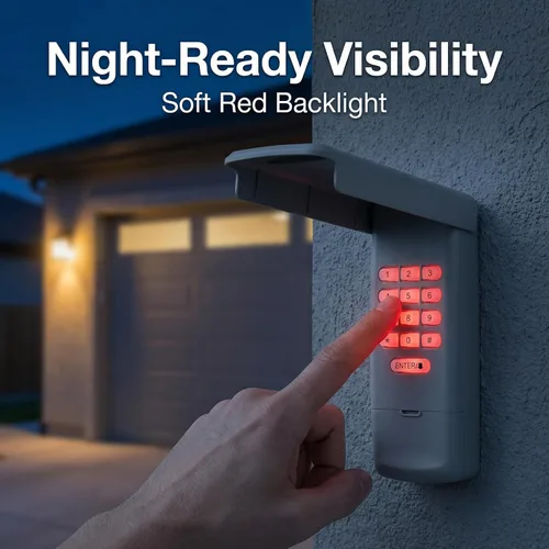 Vista 5 de Control remoto universal para abrir puertas de garaje con teclado inalámbrico sin llave, compatible con Genie, LiftMaster, Chamberlain, Craftsman