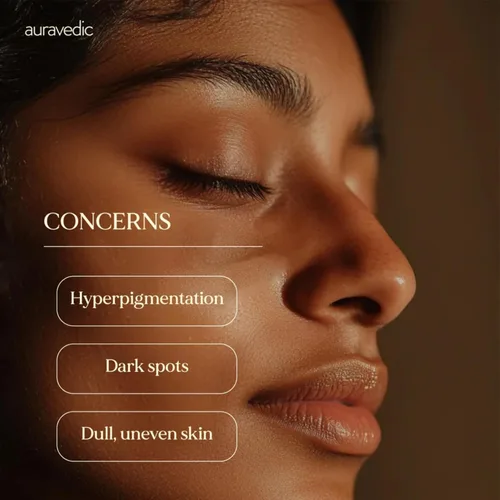Vista 5 de Auravedic Aceite de cúrcuma para una piel brillante Aceite de masaje facial con azafrán y ashwagandha Apoya la luminosidad y la claridad