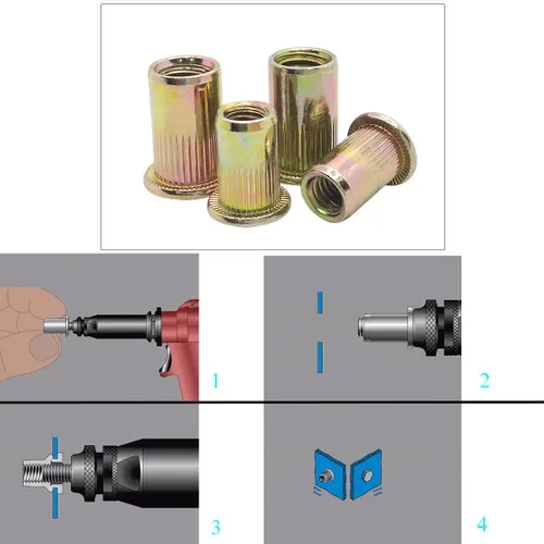 Vista 4 de 30 piezas de arandelas de aluminio CNC Billet, pernos de acero inoxidable, tuercas remachables de acero al carbono para parachoques guardabarros