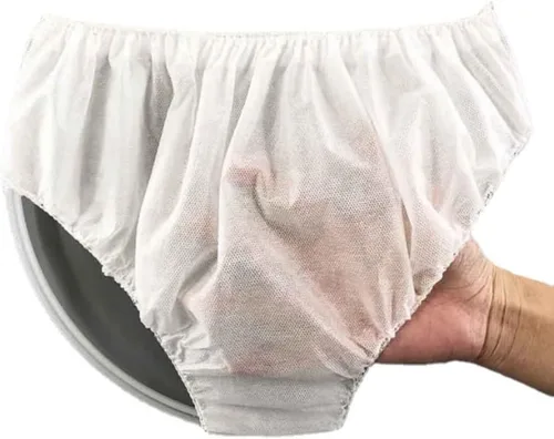 Vista 6 de 50 piezas bragas desechables transpirables no tejidos calzoncillos para SPA viaje salón de belleza, Negro, Talla única