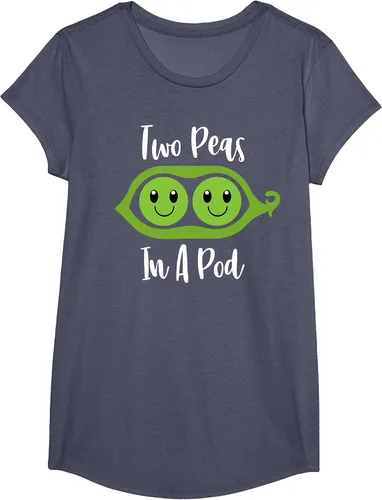 Vista 14 de Two Peas in A Pod Couples Matching Best Friend Cute Veg T-Shirt Baby Blue