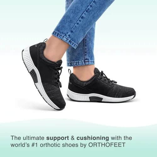 Vista 2 de Orthofeet Zapatillas ortopédicas de punto Francis sin ataduras para mujer
