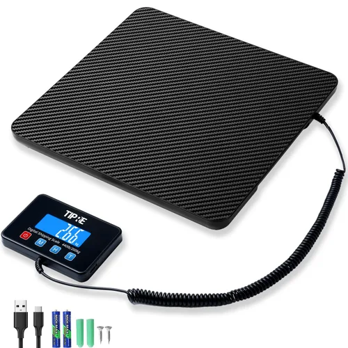 Vista 10 de TIPRE Báscula de envío de 440 libras para paquetes, báscula postal digital resistente con pantalla LCD, escala exprés de alta precisión de 0.35