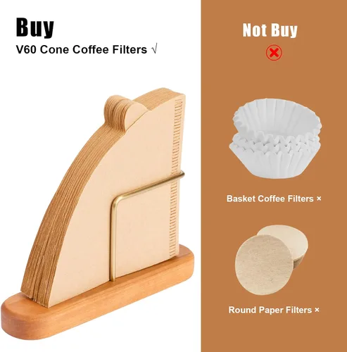 Vista 3 de Soporte para Filtro de Café de Cono, Soporte para Almacenamiento de Filtro de Café, Envase para Filtros de Café de Papel V60 Tamaño #01 y #02