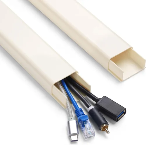 Vista 24 de ZhiYo Cubiertas de Cable de 85 pulgadas para Cables en la Pared, 1 Mini Ocultador de Cables de Pared, Cubiertas de Cable Autoadhesivas para Cables