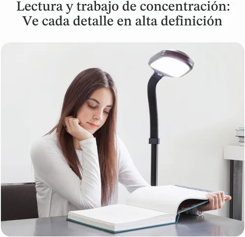 Vista 2 de Brightech Litespan - Lámpara de Pie LED Brillante para Lectura Sobre Silla, Manualidades y Lectura, Luz de Esteticista para Extensiones de Pestañas
