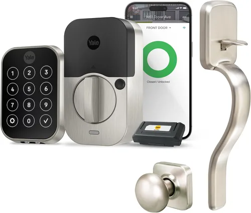 Vista 8 de Yale Assure Lock 2 Pantalla táctil sin llave con Wi-Fi y palanca Norwood en gamuza negra Negro